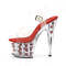 Босоніжки Pleaser Adore-708FL на підборах 7 дюймів, ремінець на щиколотці 2 3/4 дюйма з квітковим наповненням, прозорі/червоні