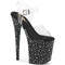 Босоніжки Pleaser Stardance-808 на підборах 8 дюймів, босоніжки з ремінцем на щиколотці 4 дюйми, прозорі/різнокольорові стрази