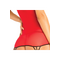 КОМПЛЕКТ З КРУЖОВНИМИ ПІДВ'ЯЗКАМИ 2PC CAGED LACE GARTER CHEMISE & G-STRING SET RED, S/M