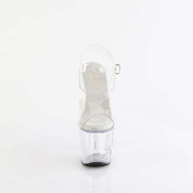 Босоножки Unicorn-708TGRS, каблук Unicorn 7 дюймов, ремешок на щиколотке 3 1/4 дюйма, босоножкии с логотипом RS Trucker G, прозрачные