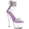 Босоніжки Pleaser Adore-727RS на підборах 7 дюймів, босоніжки з манжетою на щиколотці 2 3/4 дюйма з RS, блискавка ззаду, прозорі/лавандові
