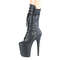 Ботинки Pleaser Flamingo-1053, каблук 8 дюймов, 4-дюймовые PF-сапоги до середины голени, шнуровка спереди, молния сбоку, чёрная искусственная кожа