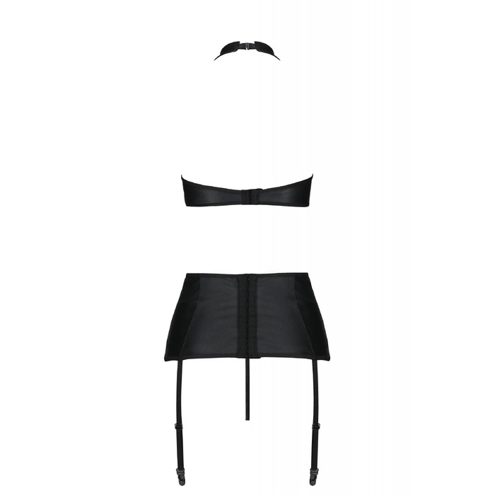 Комплект белья с поясом для чулок Passion NANCY SET черный, S/M