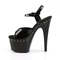 Босоніжки Pleaser Adore-709LS на підборах 7 дюймів, з ремінцем на щиколотці 2 3/4 дюйма з ремінцем PF RS, чорні