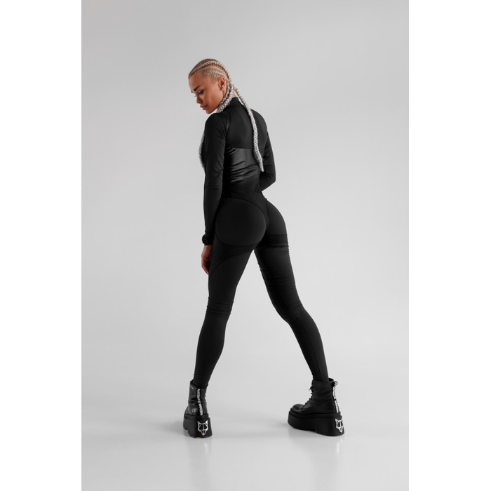 Комбінезон FZ Black Jumpsuit with Sleeve and Shine Thongs MAC14652
