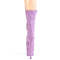 Ботинки Pleaser Flamingo-1050FS, каблук 8 дюймов, 4-дюймовые PF-сапоги до середины голени, шнуровка спереди, молния сбоку, фиолетовые