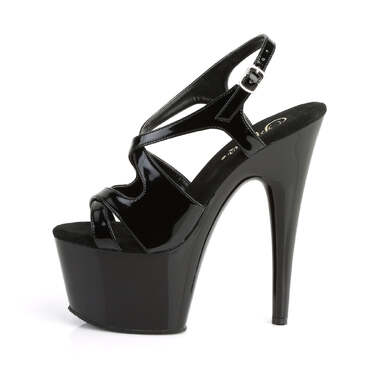 Босоніжки Adore-730 на підборах 7 дюймів, 2 3/4 дюйма PF Criss Cross Slingback, чорні