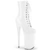 Ботинки Beyond-1020, каблук 10 дюймов, высота 6 1/4 дюйма, шнуровка, боковая молния, белые
