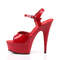 Босоніжки Pleaser Delight-609 на підборах 6 дюймів, з ремінцем на щиколотці 1 3/4 дюйма, червоні