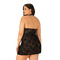 Рубашка з трусиками Obsessive Softily chemise 2XL/3XL Чорний