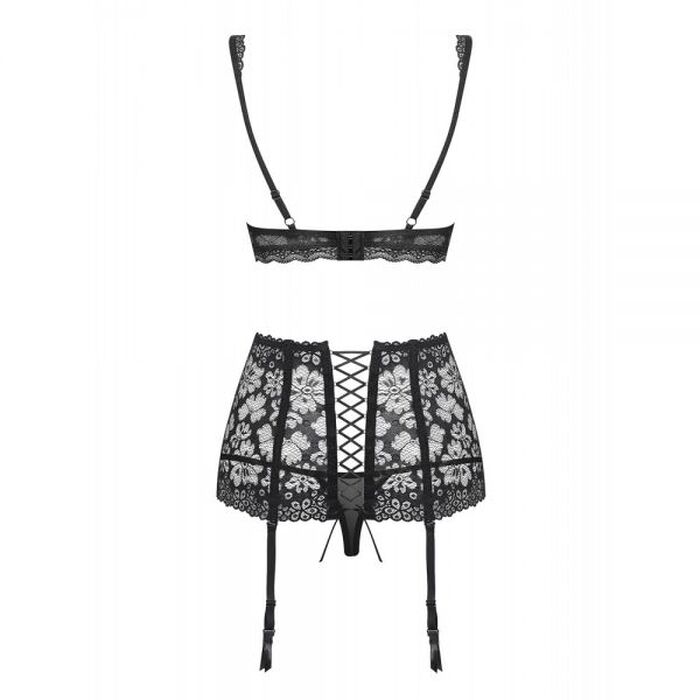 Комплект з поясом для панчіх Obsessive 856-SEG-1 3 pcs set S/M