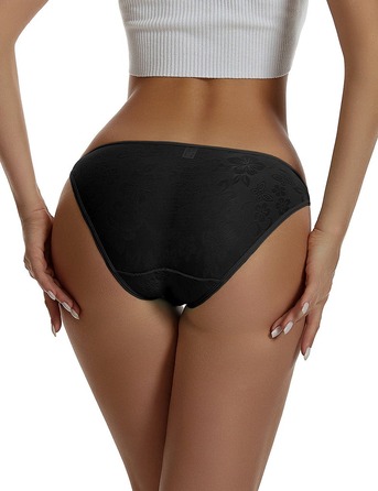 Трусики кружевные с декоративными стрепами Star Night, черный (без коробки)