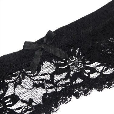 Мереживний пояс для панчіх Star Night з трусиками, чорний