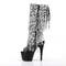 Сапоги Pleaser Adore-2024RSF, каблук 7 дюймов, эластичные, из PF-кожи, со шнуровкой, 2 3/4 дюйма, молния сбоку, чёрная искусственная кожа/чёрный