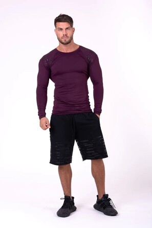 Чоловічий лонгслів Nebbia Hero Compression Shirt 146 Burgundy Bordo