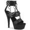 Босоніжки Pleaser Kiss-261 на підборах 6 дюймів, 1 3/4 дюйма з Т-подібним ремінцем PF, чорні, веганська шкіра/чорний колір