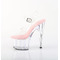 Босоніжки Pleaser Adore-708 на підборах 7 дюймів, босоніжки з ремінцем на щиколотці 2 3/4 дюйма, рожеві/прозорі