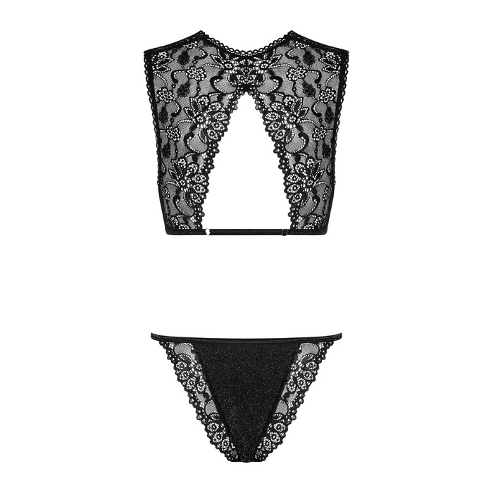 Комплект мереживної білизни Obsessive Elisetta set Black L / XL