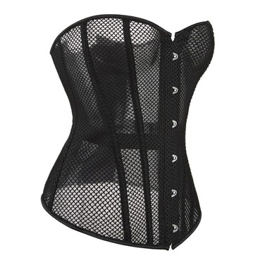 Корсет із сітки Star Night Grid Corset з гачками та шнурівкою, чорний, L (без коробки)