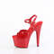 Босоніжки Pleaser Adore-709GP на підборах 7 дюймів, з ремінцем на щиколотці 2 3/4 дюйма, червоні
