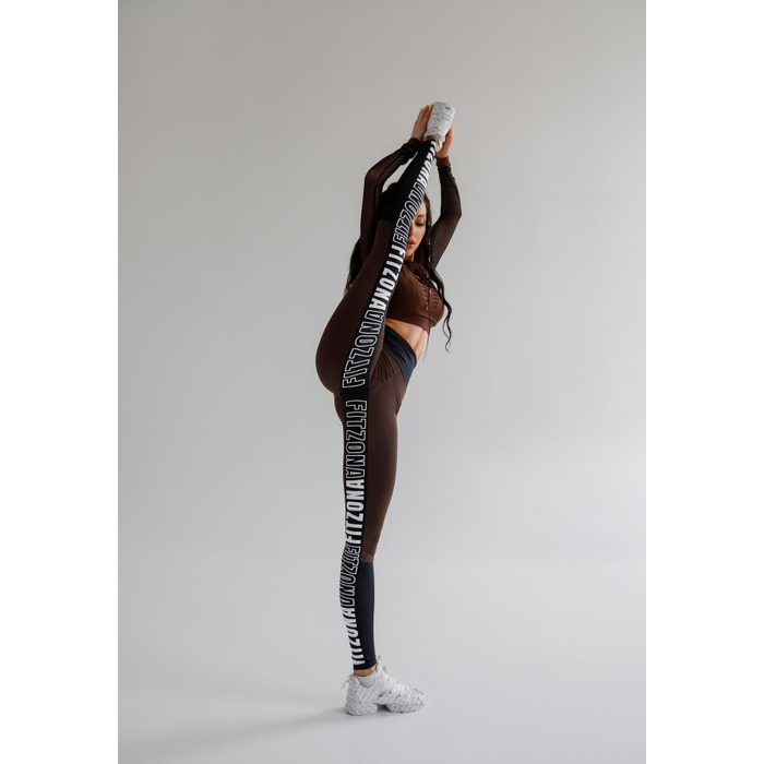 ЛЕГІНСИ BROWN LEGGING WITH BLACK BELT AND LEGS PRINT