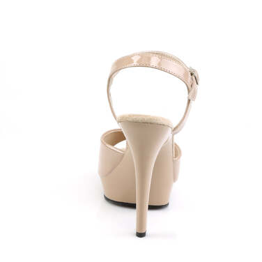 Босоножки Lip-109 **Каблук 5 дюймов, ремешок на щиколотке шириной 3/4 дюйма, бежевый