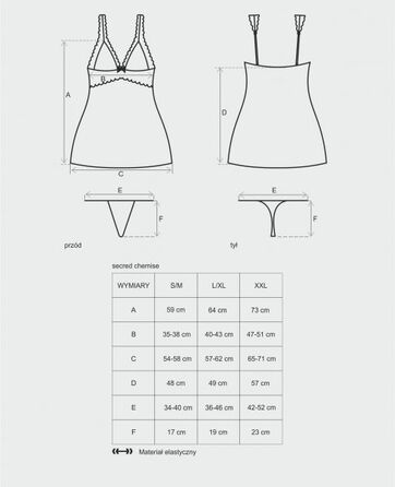 Сорочка Obsessive Secred Chemise L/XL красная