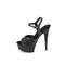 Босоніжки Pleaser Excite-609 на підборах *6 дюймів, комфортна ширина 1 3/4 дюйма з ремінцем на щиколотці, чорні, веганська шкіра/чорний колір