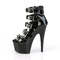 Чоботи Pleaser Adore-700-33 на підборах 7 дюймів, черевики до щиколотки 2 3/4 дюйма з пряжкою та ремінцями, чорні