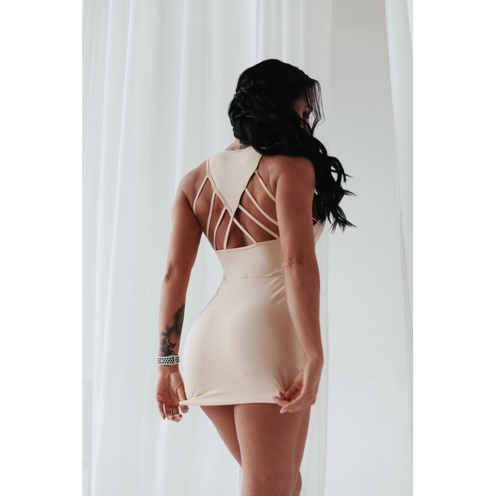 Плаття Fitzona BEIGE MINI DRESS WITH DETAIL ON THE BACK