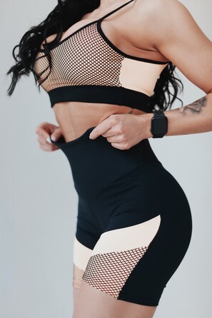 Велосипедки Fitzona Black Biker Shorts With Neon Orange