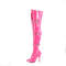 Boots Pleaser Seduce-3028 Эластичные сапоги до бедра на каблуке 5 дюймов, со шнуровкой, ремешком на пряжке и молнией сбоку, розовые