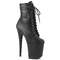 Чоботи Pleaser Flamingo-1020PK на підборах 8 дюймів, черевики на шнурівці 4 дюйми, блискавка збоку, чорні, з веганської шкіри/чорні