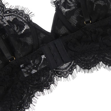 Кружевной комплект, лиф и трусики с поясом Star Night, чёрный, XS-S