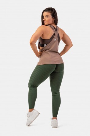 Майка Sleeveless Loose Cross Back Tank Top 'Feeling Good' Brown 419