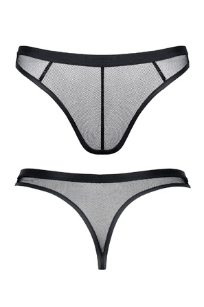 Чоловічі стрінги з еластичної сіточки Regnes Fetish Planet чорні, M
