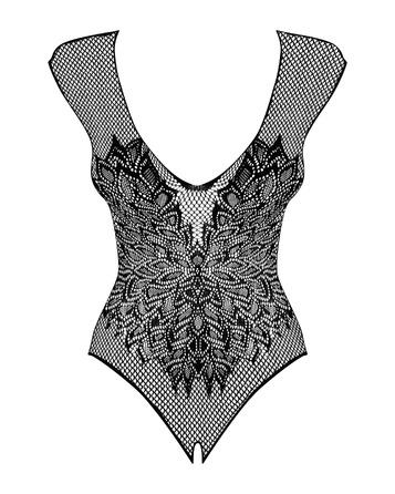 Боди c узором крыльев на спине Obsessive B112 и открытым доступом, черный, XL/XXL