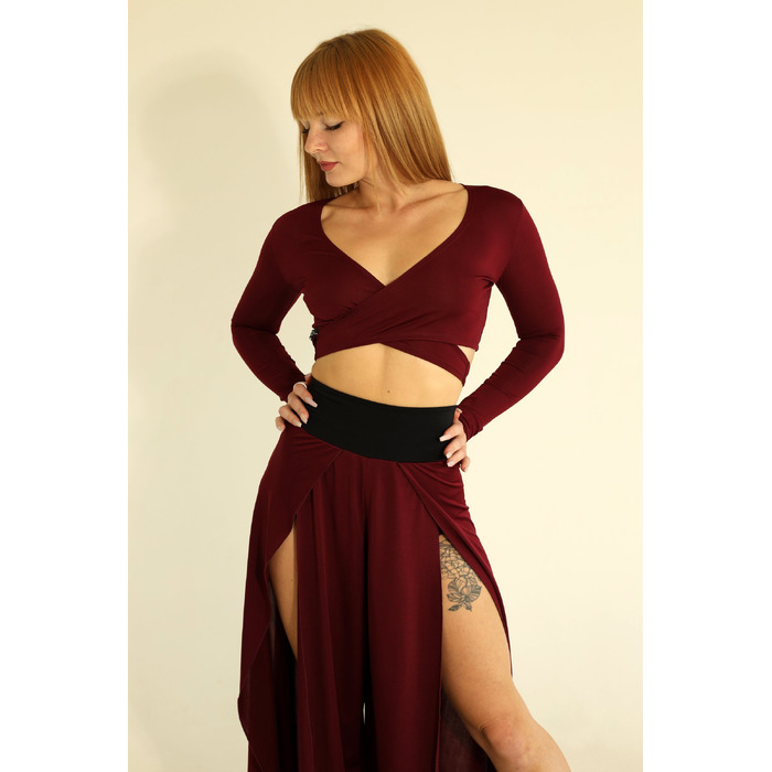 FLY CULOTTES — Повітряні Кюлоти Для Pole Dance, Contemporary Та Сценічних Виступів - бордовий