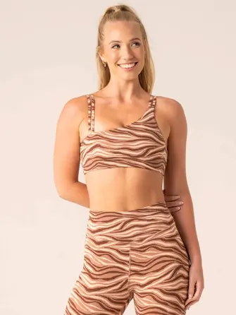 Топ Ryderwear Unstoppable One Shoulder Sports Bra - Mocha Zebra