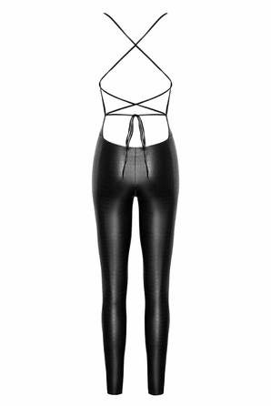 Бодистокинг с открытым доступом и молнией Noir Handmade F316 с тиснение под крокодилью кожу, S