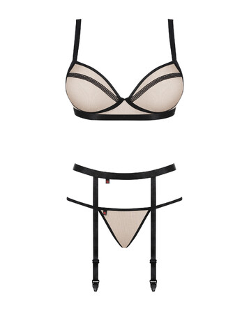 Комплект з поясом для панчох Obsessive Nudelia set L/XL