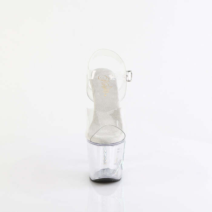 Босоножки Unicorn-708TGRS, каблук Unicorn 7 дюймов, ремешок на щиколотке 3 1/4 дюйма, босоножкии с логотипом RS Trucker G, прозрачные