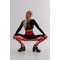 ЛЕГИНСЫ BLACK LEGGINGS WITH RED BELT AND LEGS PRINT 14687