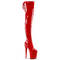 Чоботи Pleaser Flamingo-3063 на підборах 8 дюймів, еластичні черевики до стегна 4 дюйми зі шнурівкою ззаду, збоку блискавка, червоні