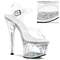 Босоніжки Pleaser Moon-708DM **7-дюймовий каблук, 2 3/4-дюймовий виріз на щиколотці з ремінцем PF, прозорі