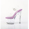 Босоніжки Pleaser Adore-708 на підборах 7 дюймів, з ремінцем на щиколотці 2 3/4 дюйма, лавандові/прозорі