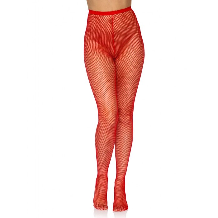 Колготки червоні в дрібну сітку Leg Avenue Nylon Fishnet Pantyhose O/S