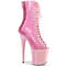 Ботинки Pleaser Flamingo-800-34, каблук 8 дюймов, 4-дюймовый PF, открытый носок, шнуровка, молния сзади, нежно-розовый