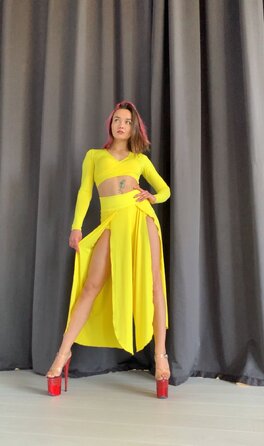 FLY CULOTTES — Повітряні Кюлоти Для Pole Dance, Contemporary Та Сценічних Виступів - жовтий
