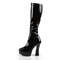 Ботинки Pleaser Electra-2000Z, каблук 5 дюймов, высота колена 1 1/2 дюйма, чёрные